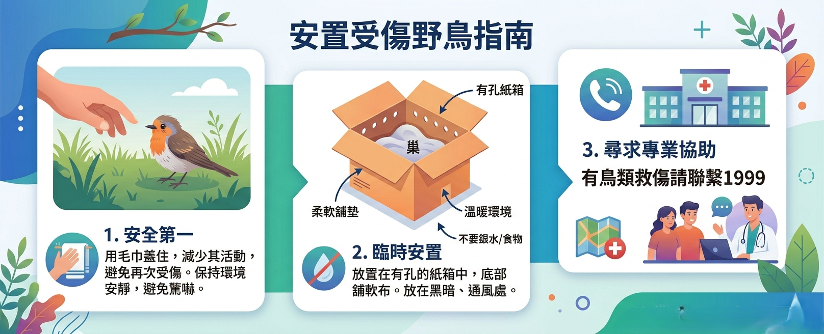 如何安置受傷的野鳥
