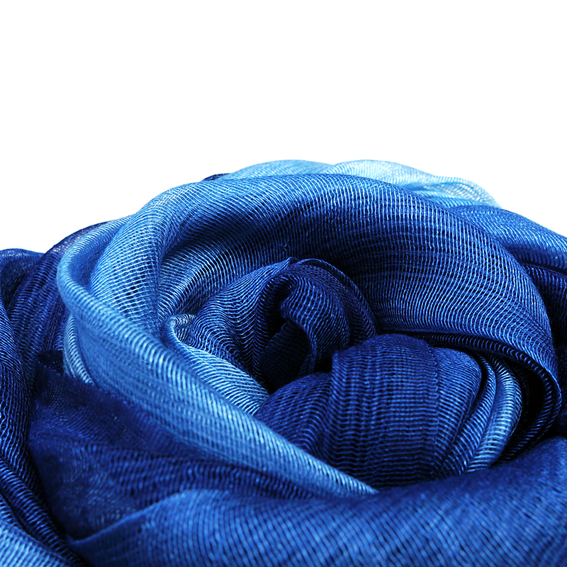 藍染絲棉圍巾(紹)